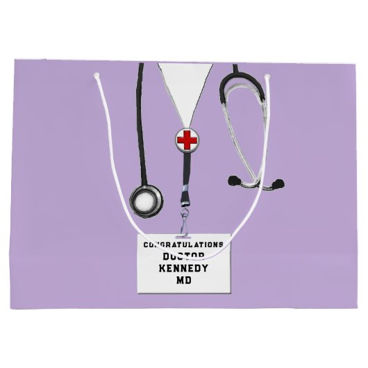 Doktor Med School Grad Große Geschenktüte (Rückseite)