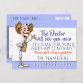 Doktor Medical Appointment Reminder Customizable Postkarte (Vorne/Hinten)
