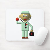 Doktor mit Apple und medizinischer Tasche Mousepad (Mit Mouse)