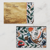 DOKTOR MIT KITTEN-Pergament-Monogramm Visitenkarte (Vorne/Hinten)