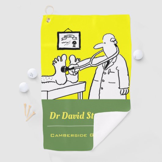 Doktor mit Stethoskop - Funny Medical Cartoon Golfhandtuch (Insitu)