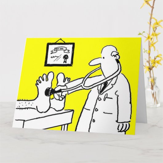 Doktor mit Stethoskop Karte (Gelbe Blume)
