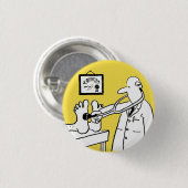 Doktor mit Stethoskop Prüffutter Button (Vorne & Hinten)