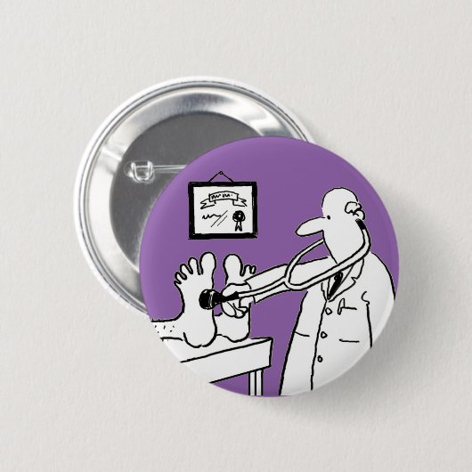 Doktor mit Stethoskop Prüffutter Button (Vorne & Hinten)