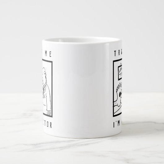 Doktor mit Stethoskop Prüffutter Jumbo-Tasse (Vorderseite)