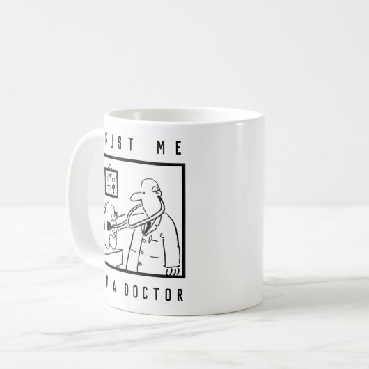Doktor mit Stethoskop Prüffutter Kaffeetasse (Vorderseite Links)