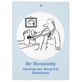 Doktor mit Stethoskop Prüffutter Klemmbrett (Rückseite)