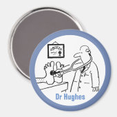 Doktor mit Stethoskop Prüffutter Magnet (Vorderseite/Rückseite)