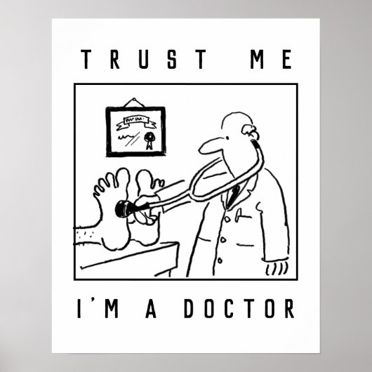 Doktor mit Stethoskop Prüffutter Poster (Vorne)