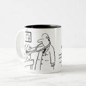 Doktor mit Stethoskop Prüffutter Zweifarbige Tasse (Vorderseite Links)