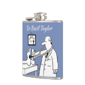 Doktor mit Stethoskop-Tests Patientenfütterung Flachmann (Links)