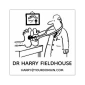 Doktor mit Stethoskop und Patient Gummistempel (Prägung)