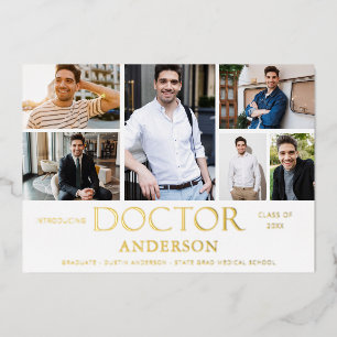 Doktor Name 6 Foto Graduierungsfolie Ankündigung