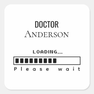 Doktor Name Wird Geladen — Minimalistisches Abschl Quadratischer Aufkleber