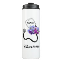 Doktor Nurse Stethoscope Blue Pansy Floral