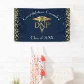Doktor Nursing Practice Abschluss Navy Blau Gold Banner (Insitu)