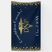 Doktor Nursing Practice Abschluss Navy Blau Gold Banner (Vertikal)
