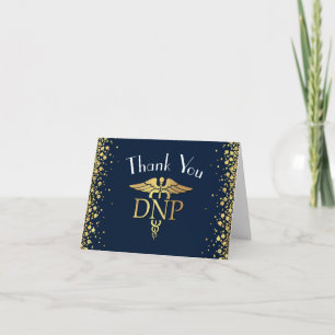 Doktor Nursing Practice Abschluss Navy Blau Gold Dankeskarte