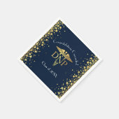 Doktor Nursing Practice Abschluss Navy Blau Gold Serviette (Ecke)
