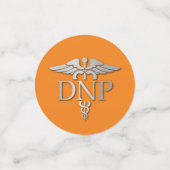 Doktor Nursing Practice Abschluss Orange Silber Konfetti (Klein Vorderseite)