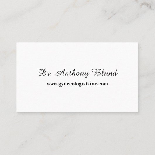 Doktor Obstetrician Gynecologin OBGYN Elegantenbus Visitenkarte (Rückseite)