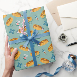 Doktor Pfannkuchen Blassgrün Geschenkpapier