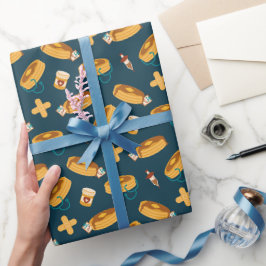 Doktor Pfannkuchen Marineblau Geschenkpapier