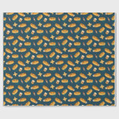 Doktor Pfannkuchen Marineblau Geschenkpapier (Flach)