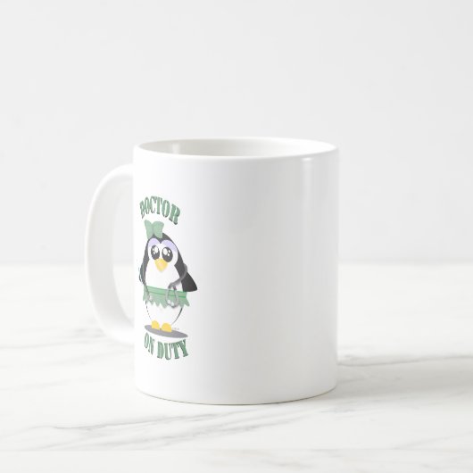 Doktor Pinguin im Dienst(weiblich) Kaffeetasse (Vorderseite Links)