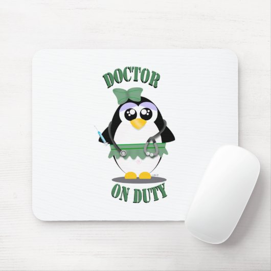 Doktor Pinguin im Dienst(weiblich) Mousepad (Mit Mouse)