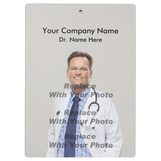 Doktor Portrait Template Custom Clipboards Klemmbrett (Rückseite)