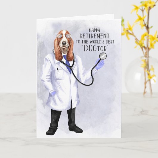 Doktor Ruhestand Funny Hound Dog Doktor Karte (Gelbe Blume)