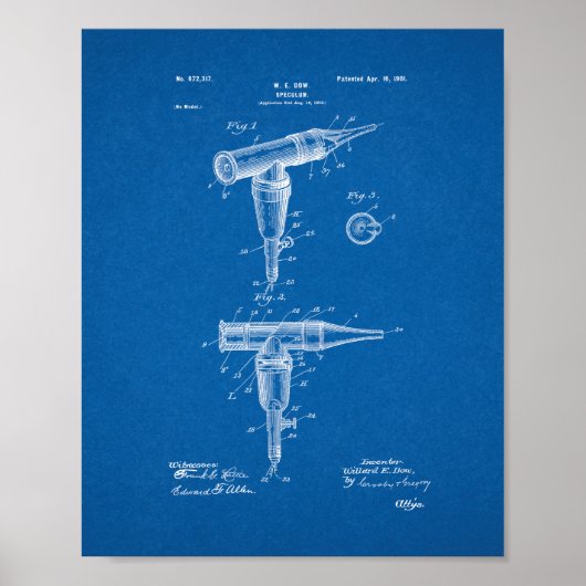 Doktor-Spekulumpatent - Blueprint Poster (Vorne)