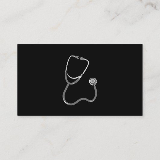 Doktor Stethoscope Black Visitenkarte (Rückseite)