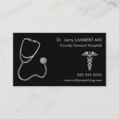 Doktor Stethoscope Black Visitenkarte (Vorderseite)