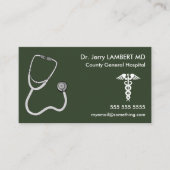 Doktor Stethoscope Green Visitenkarte (Vorderseite)