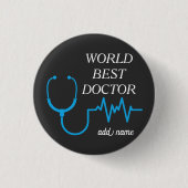 Doktor Stethoscope Practitioner Hospital Medicine Button (Vorderseite)