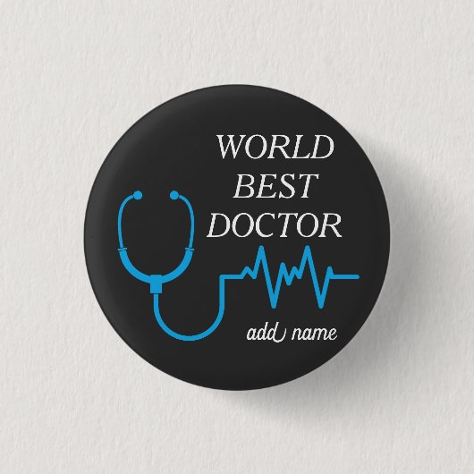 Doktor Stethoscope Practitioner Hospital Medicine Button (Vorderseite)