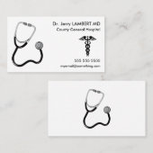 Doktor Stethoscope White Visitenkarte (Vorne/Hinten)