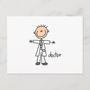 Doktor-Strichmännchen Postkarte