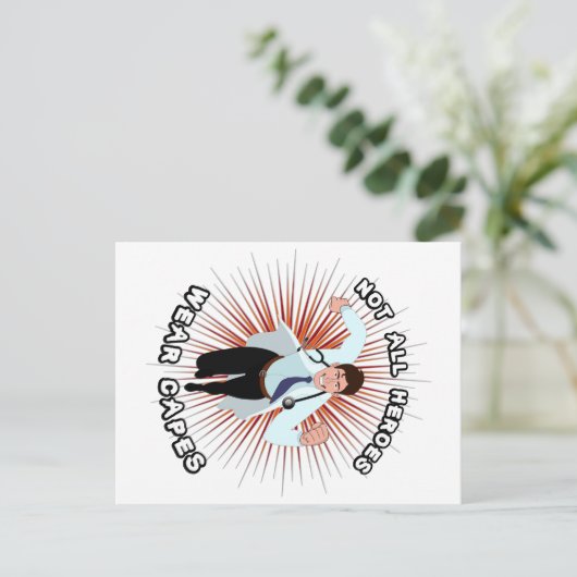 Doktor Superheld: Nicht alle Helden tragen Kapseln Postkarte (Stehend Vorderseite)