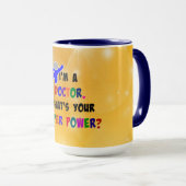 Doktor Superhero, buntes, individuelles Design Tasse (VorderseiteRechts)