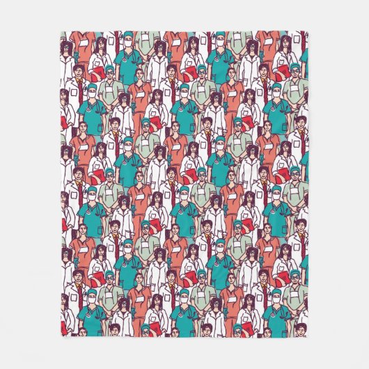 Doktor-u. Chirurg-Muster Fleecedecke (Vorderseite)
