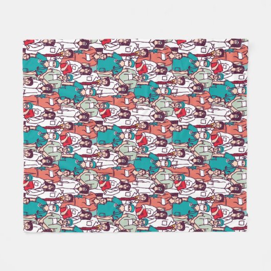 Doktor-u. Chirurg-Muster Fleecedecke (Vorderseite (Horizontal))