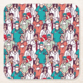 Doktor-u. Chirurg-Muster Rechteckiger Pappuntersetzer (Vorderseite)