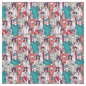 Doktor-u. Chirurg-Muster Stoff (Nahaufnahme)