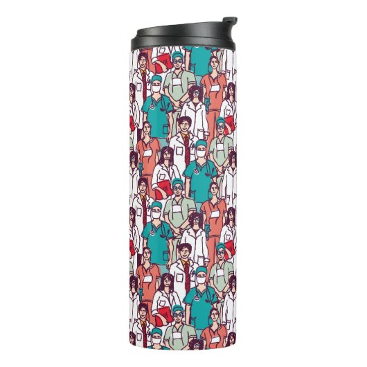 Doktor-u. Chirurg-Muster Thermosbecher (Nach links gedreht)