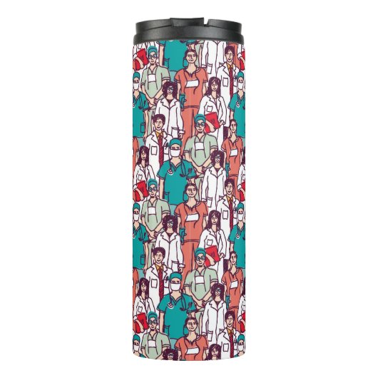 Doktor-u. Chirurg-Muster Thermosbecher (Rückseite)