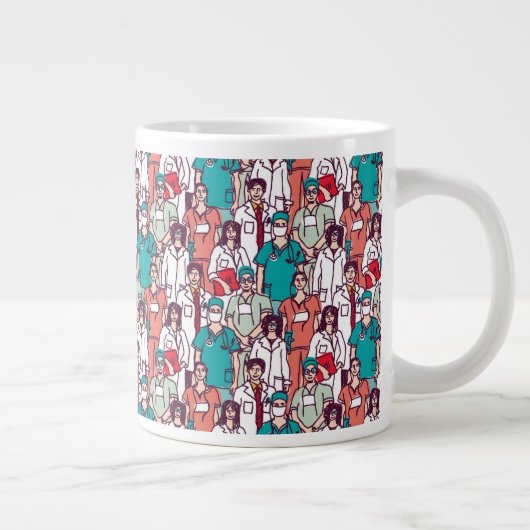 Doktor- und Chirurgen-Muster Jumbo-Tasse (Rechts)