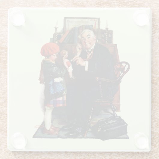 Doktor und Puppe Glasuntersetzer (Rückseite)